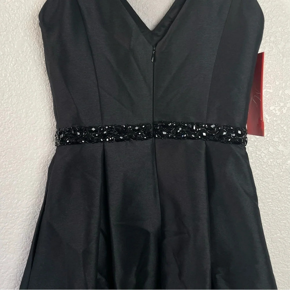 NWT Monique Lhuillier Black Beaded Bridesmaid Formal Mini Dress Fit and Flare 2 - Picture 6 of 13